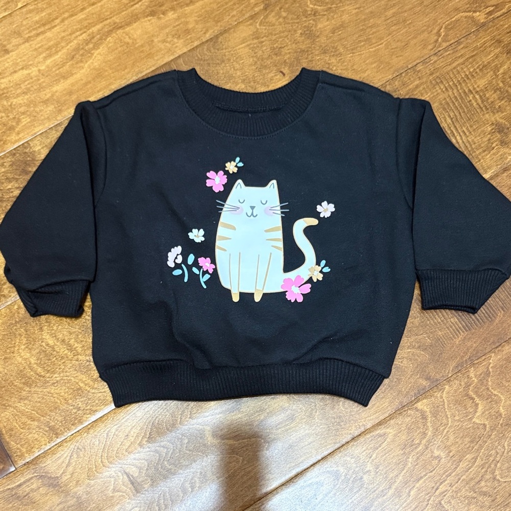 NWT Size 6-9M Garanimals Black Cat Sweatshirt